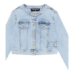 Patrizia Pepe Giubbino In Denim tinta unita con Bottoni Azzurro per Bambina 7O0038X AZZURRO PATRIZIA PEPE 