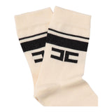 ELISABETTA FRANCHI calzini tinta unita ocn logo Panna per Neonata EFCZ001 PANNA ELISABETTA FRANCHI 