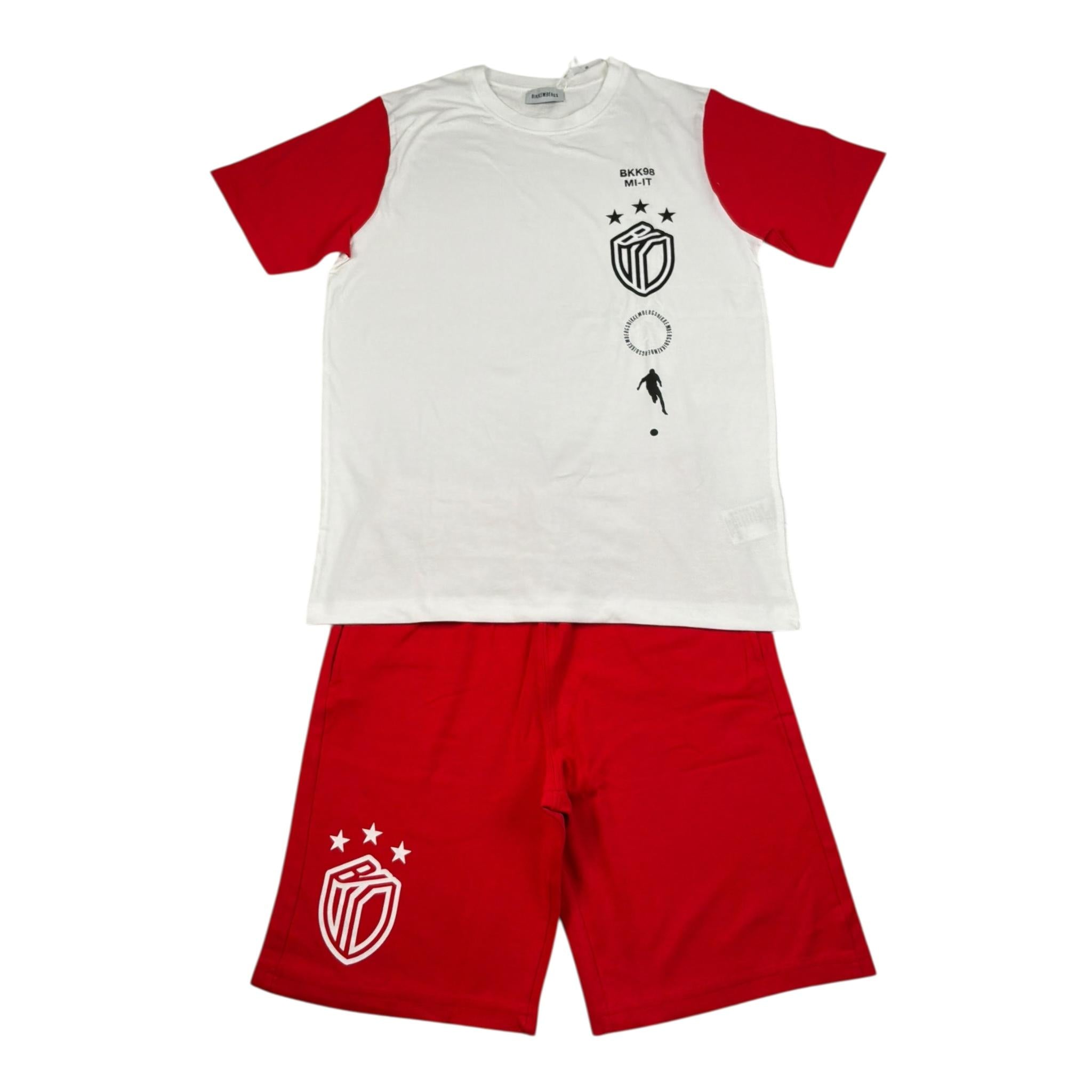 Bikkembergs Completo 2 Pezzi T-Shirt-Bermuda per Bambino BK3227X BIANCO/ROSSO BiKKEMBERGS 