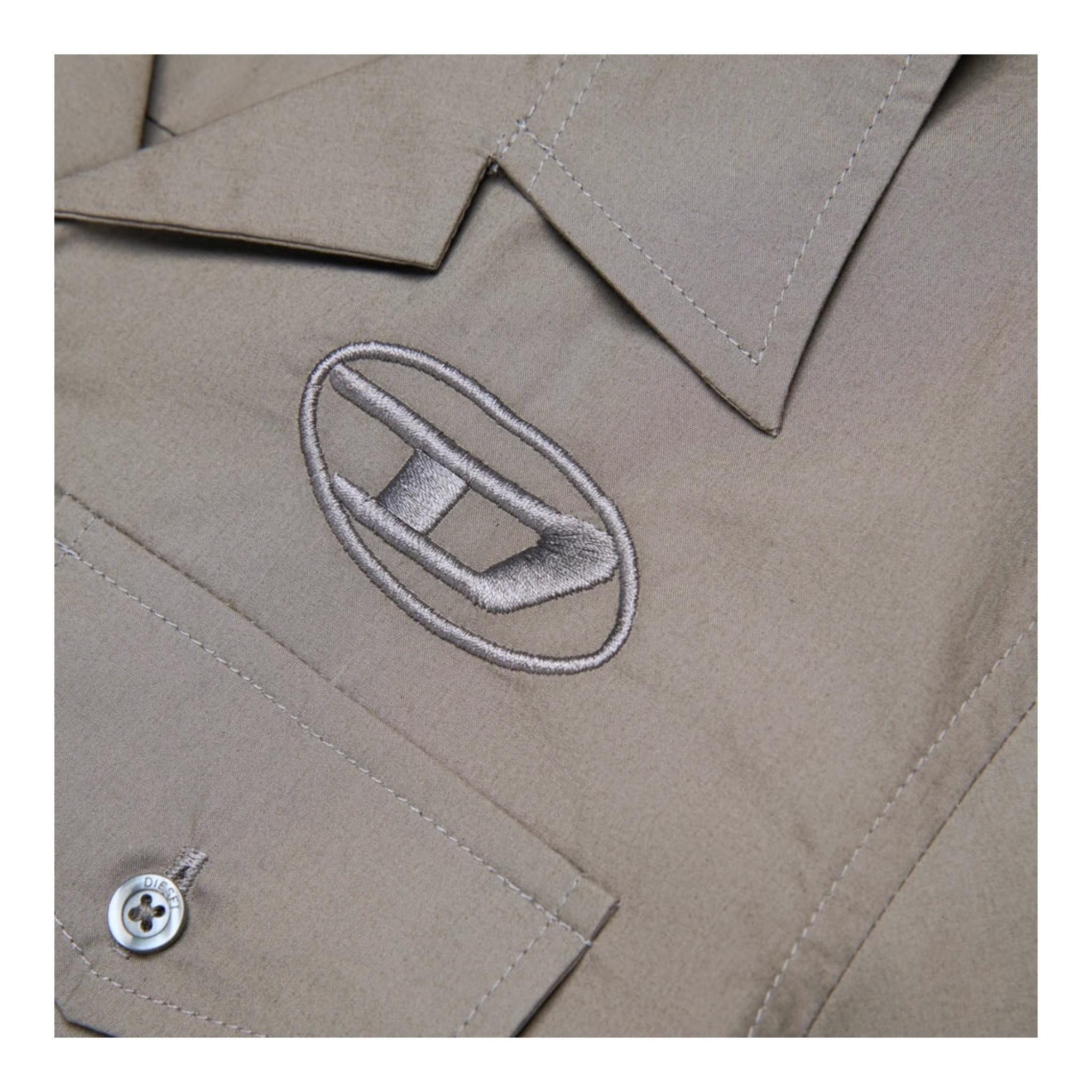 Diesel Camicia Mezza Manica Tinta Unita con Logo per Bambino J02224 GRIGIO DIESEL 