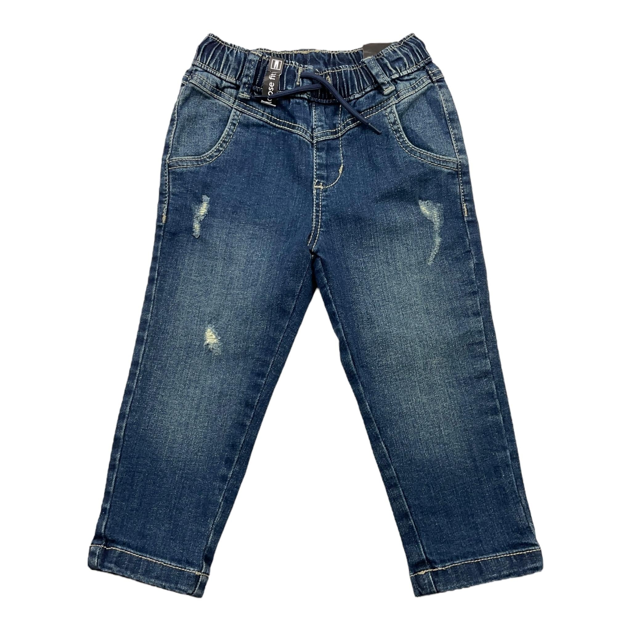 SARABANDA jeans tinta unita con girovita regolabile Blu per Neonato 7180 BLU SARABANDA 