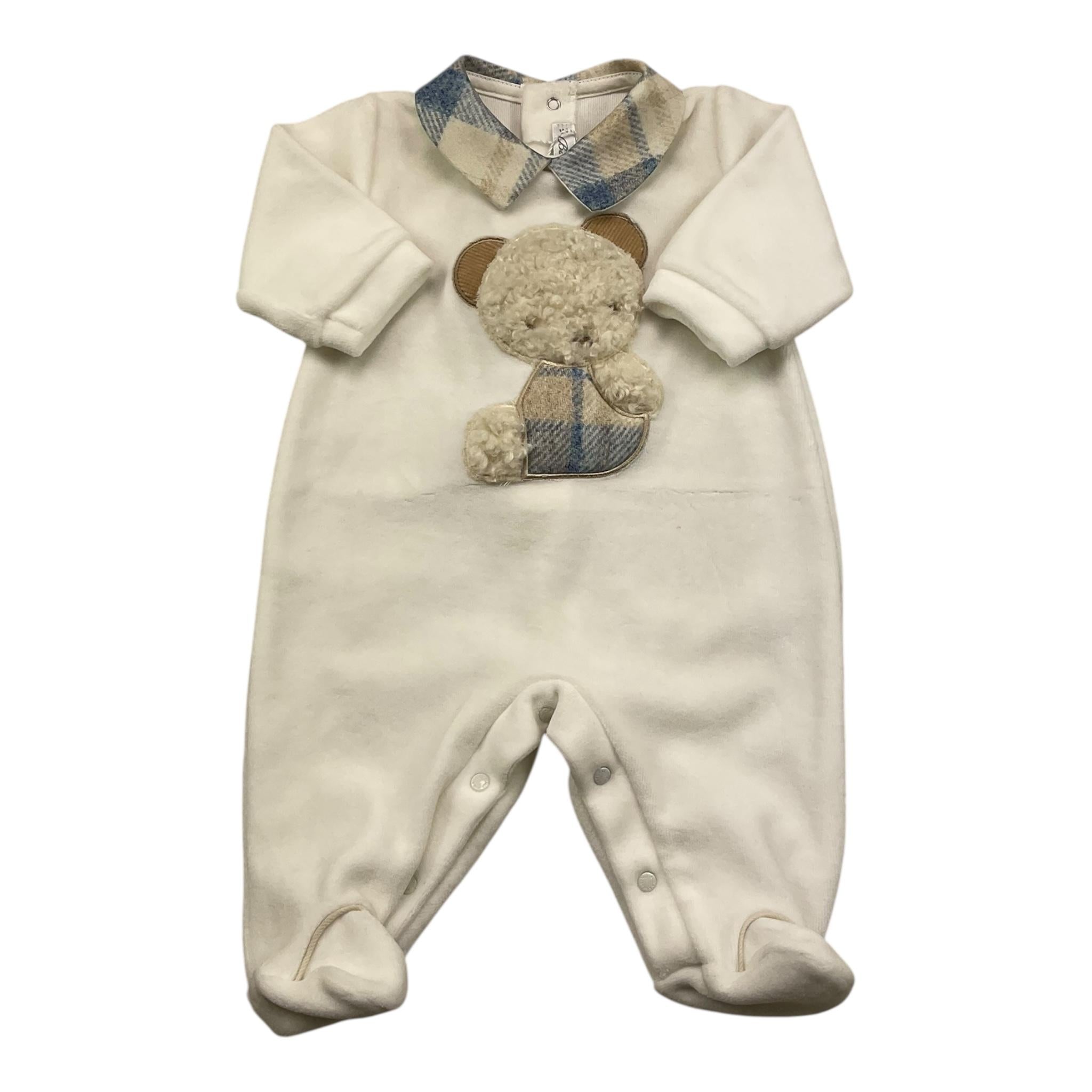 BARCELLINO tutina manica lunga in ciniglia Bianco per Neonato 105101 BIANCO BARCELLINO 