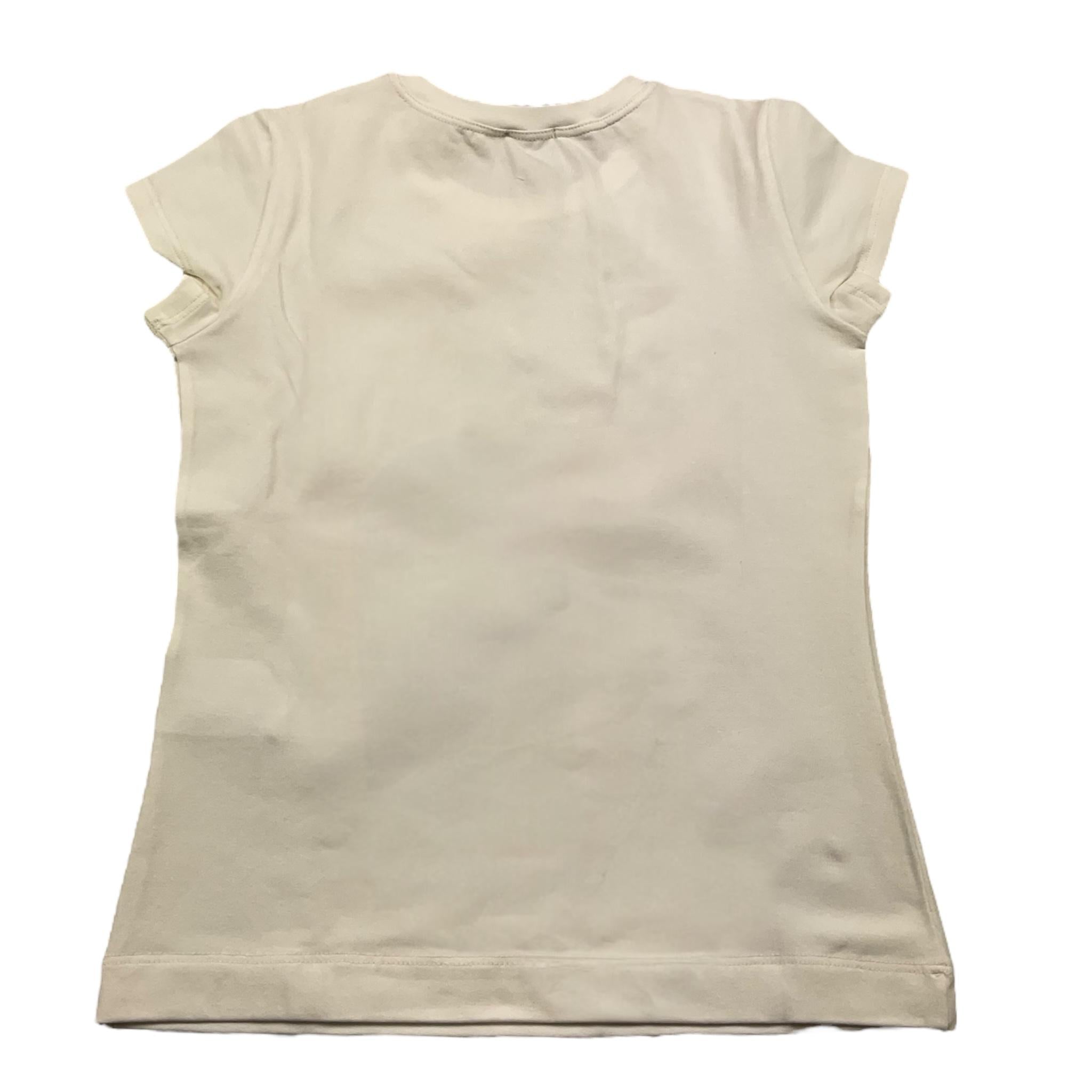 MONNALISA t-shirt girocollo tinta unita con stampa floreale Panna per Bambina 114602SD PANNA MONNALISA 