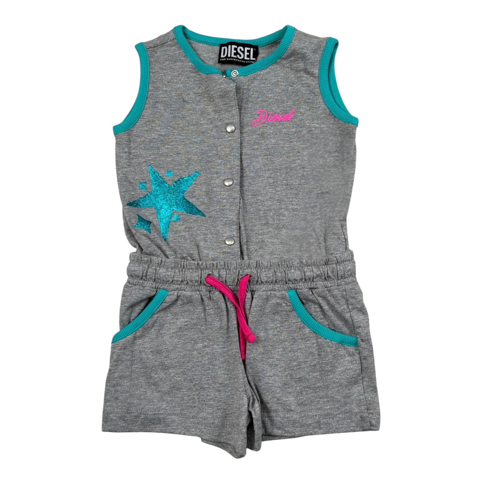 Diesel Pagliaccetto Tinta Unita Giromanica per Neonata K00187 GRIGIO DIESEL 