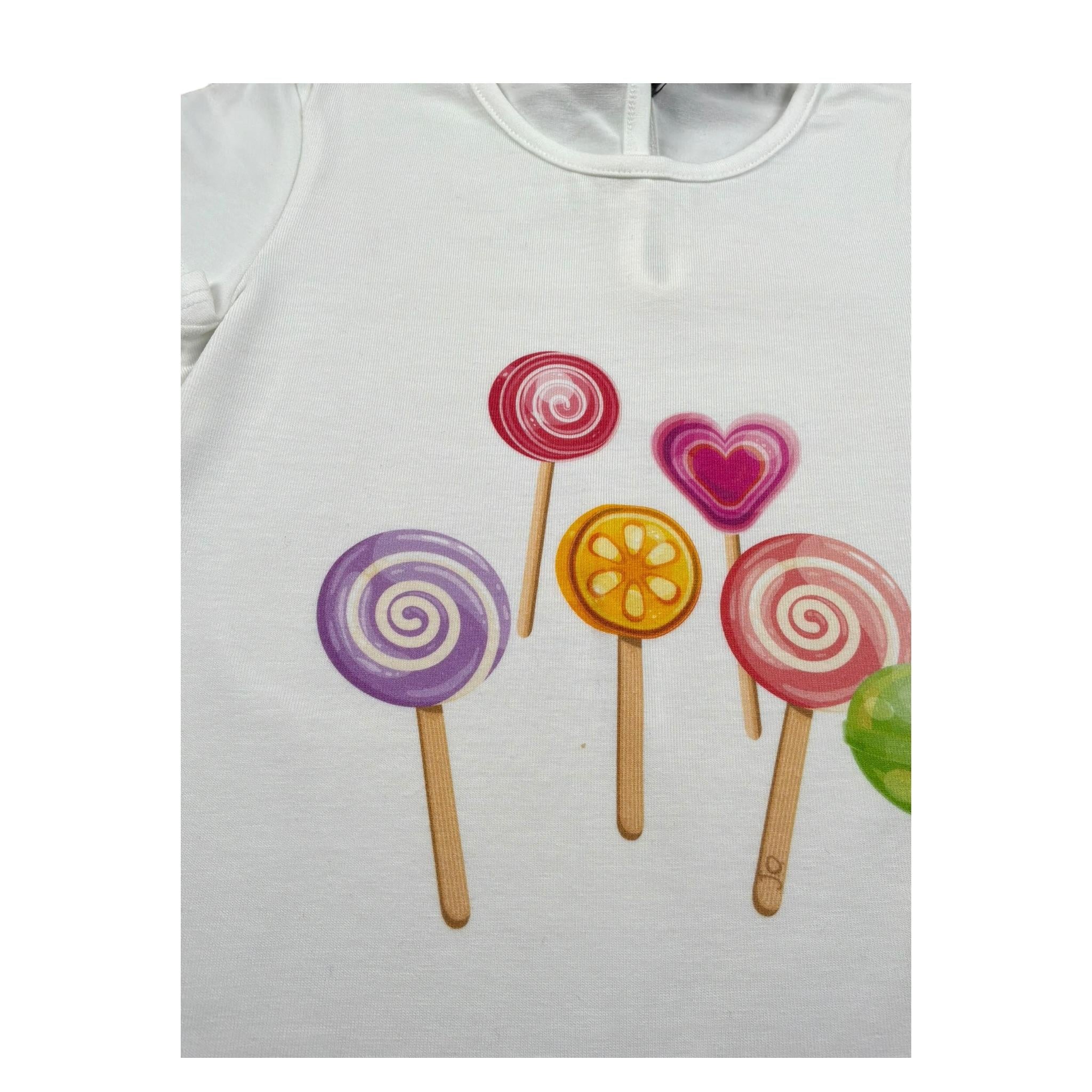 J.O. Milano T-Shirt Girocollo tinta unita con Stampa Bianco per Bambina 576Q5J BIANCO J.O. MILANO 