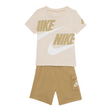 Nike Completo 2 Pezzi T-Shirt-Bermuda Tinta Unita per Neonato 86J213N BEIGE NIKE 