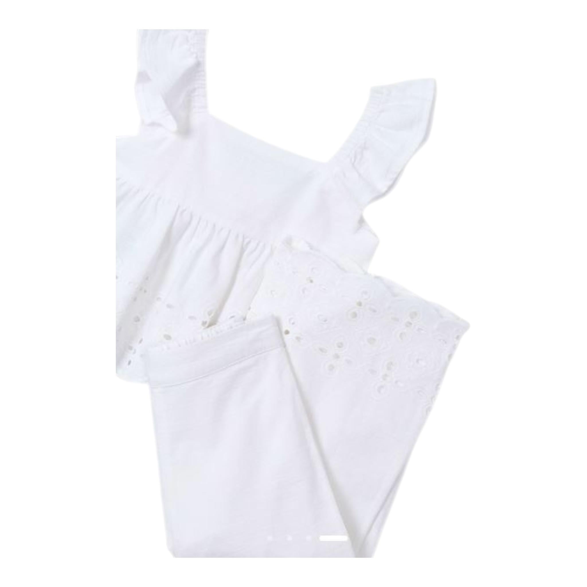 Mayoral Completo 2 Pezzi Top-Pantalone Tinta Unita per Bambina 3561 BIANCO MAYORAL 