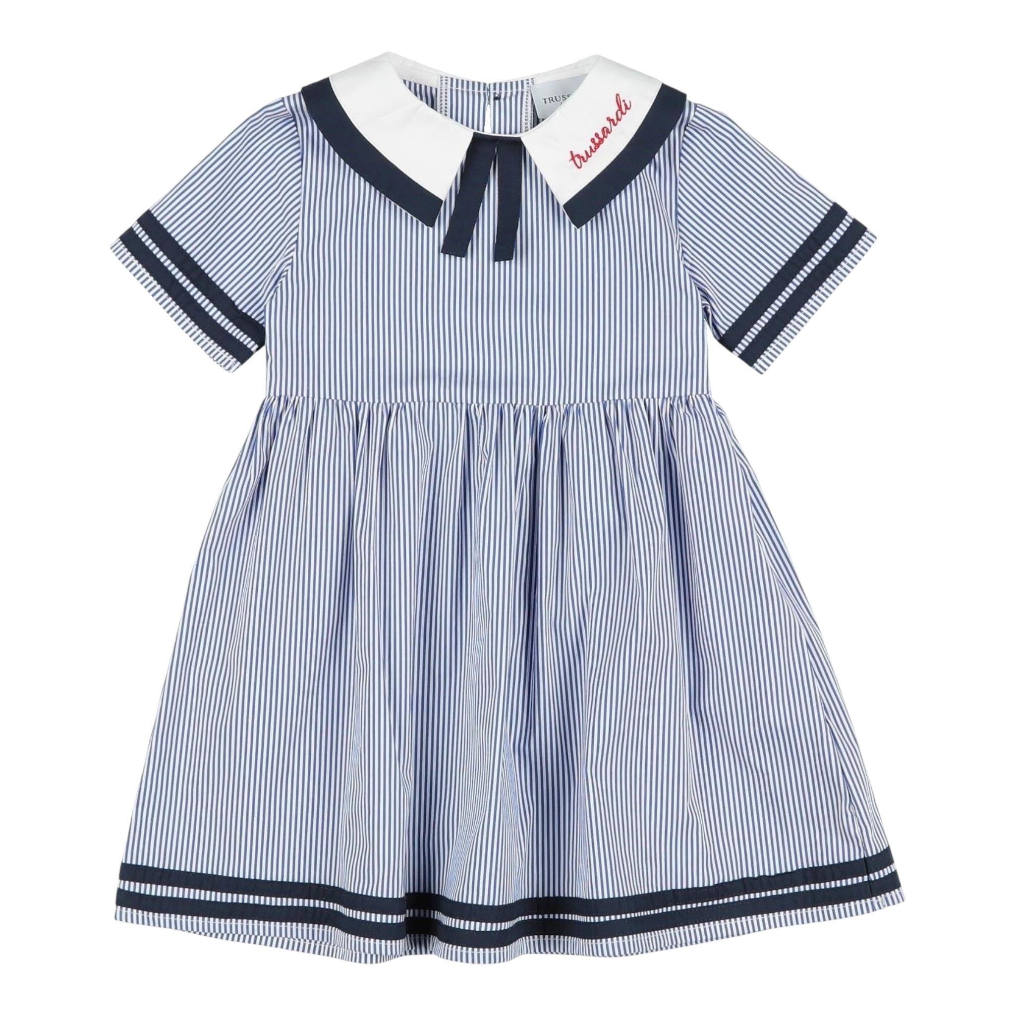 Trussardi Abito Mezza Manica Fantasia A Righe per Neonata TIP24079VE BIANCO/BLU TRUSSARDI 