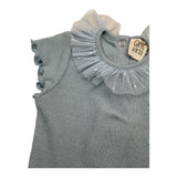 Caffe‘ D‘Orzo Bodysuit mit halben Ärmeln, einfarbig, blau, für Neugeborene