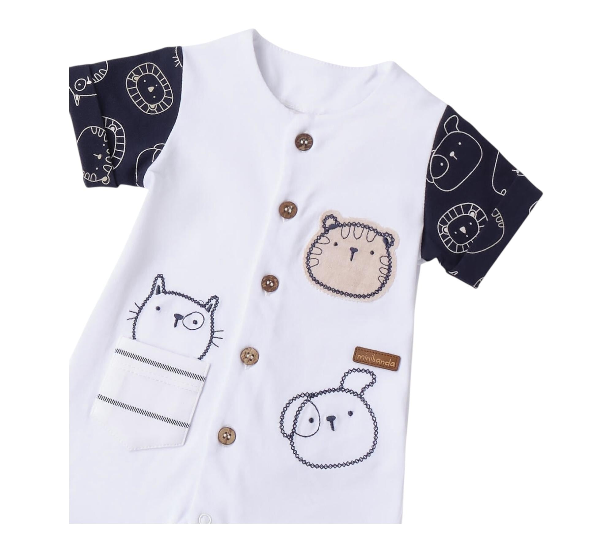 Minibanda Pagliaccetto Mezza Manica Tinta Unita per Neonato 3B686 BIANCO MINIBANDA 