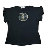 Yes Zee T-Shirt Girocollo Tinta Unita con Stampa per Bambina 37144 NERO YES ZEE 