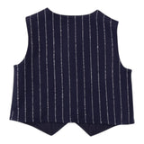 MINI BANDA gilet tinta unita con fantasia a righe Blu per Neonato 37687 BLU MINI BANDA 
