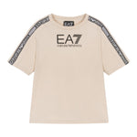 Emporio Armani T-Shirt Girocollo Tinta Unita con Logo per Bambino 6RBT57 BEIGE EMPORIO ARMANI 