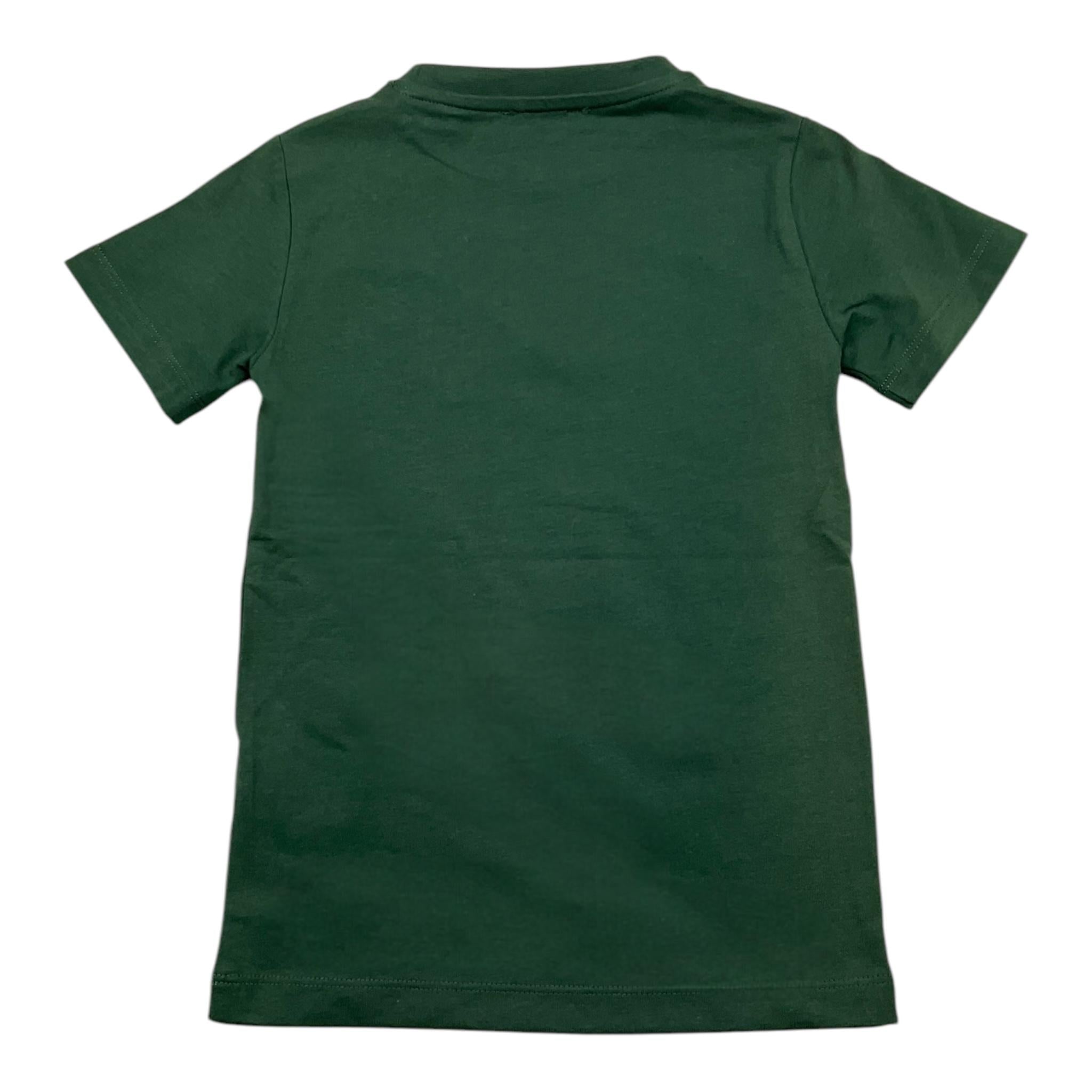 TRUSSARDI t-shirt girocoll tinta unita con stampa in contrasto Verde per Bambino TBA25081TS VERDE TRUSSARDI 