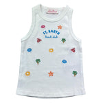 Saint Barth Canotta Tinta Unita con Stampa per Bambina BLUEJR BIANCO SAINT BARTH 