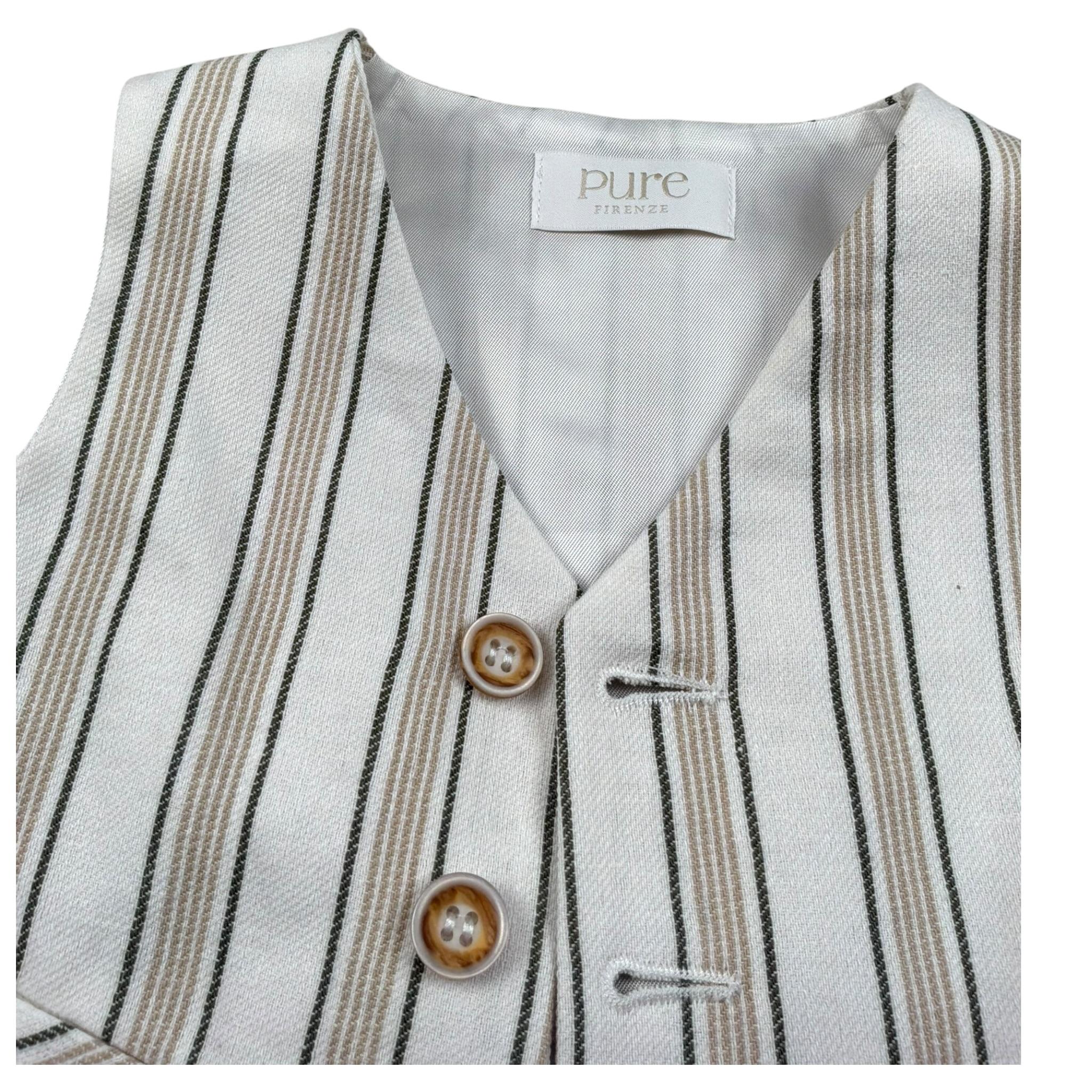 Pure Firenze Gilet Tinta Unita Fantasia per Neonato PC03352 PANNA PURE FIRENZE 