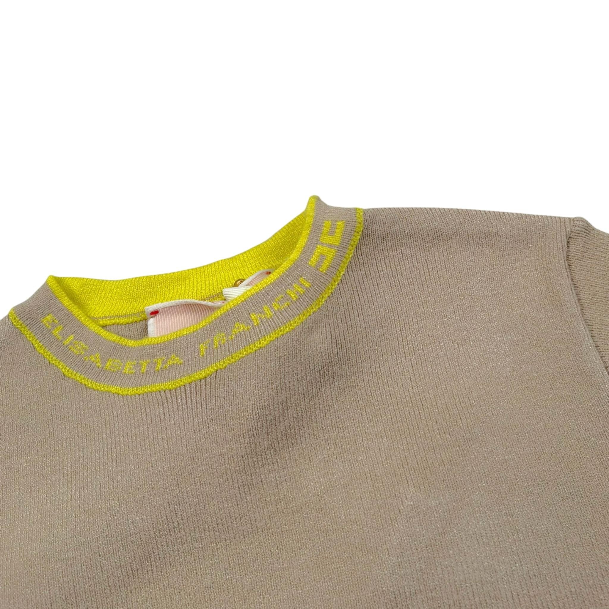 Elisabetta Franchi T-Shirt Tinta Unita con Stampa Logo per Bambina EFMA132 BEIGE ELISABETTA FRANCHI 