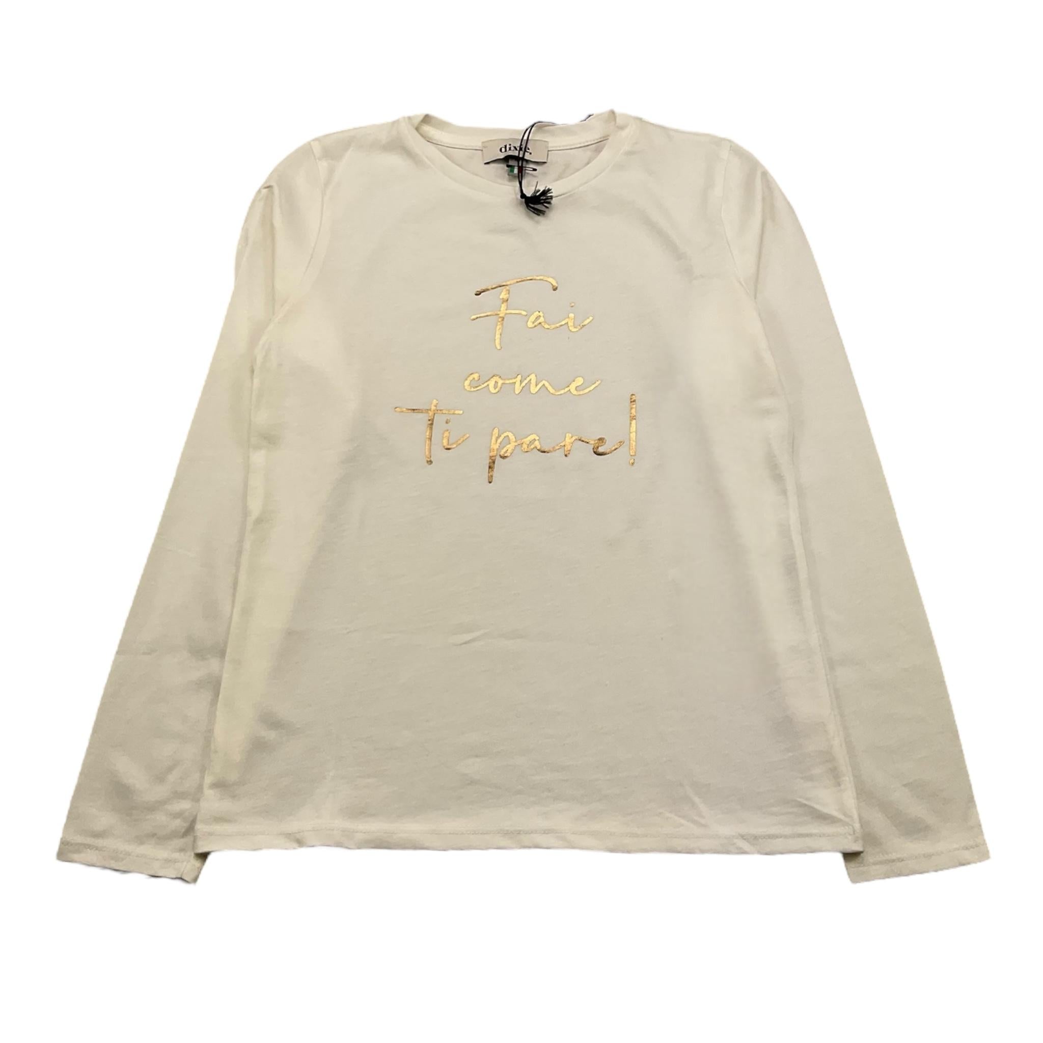 DIXIE shirt girocollo tinta unita con stampa Panna per Bambina LB26030G56 PANNA DIXIE 