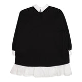 LU LU BY MISS GRANT abito manica lunga tinta unita con colletto in contrasto Nero per Bambina LL3090 NERO LU LU BY MISS GRANT 