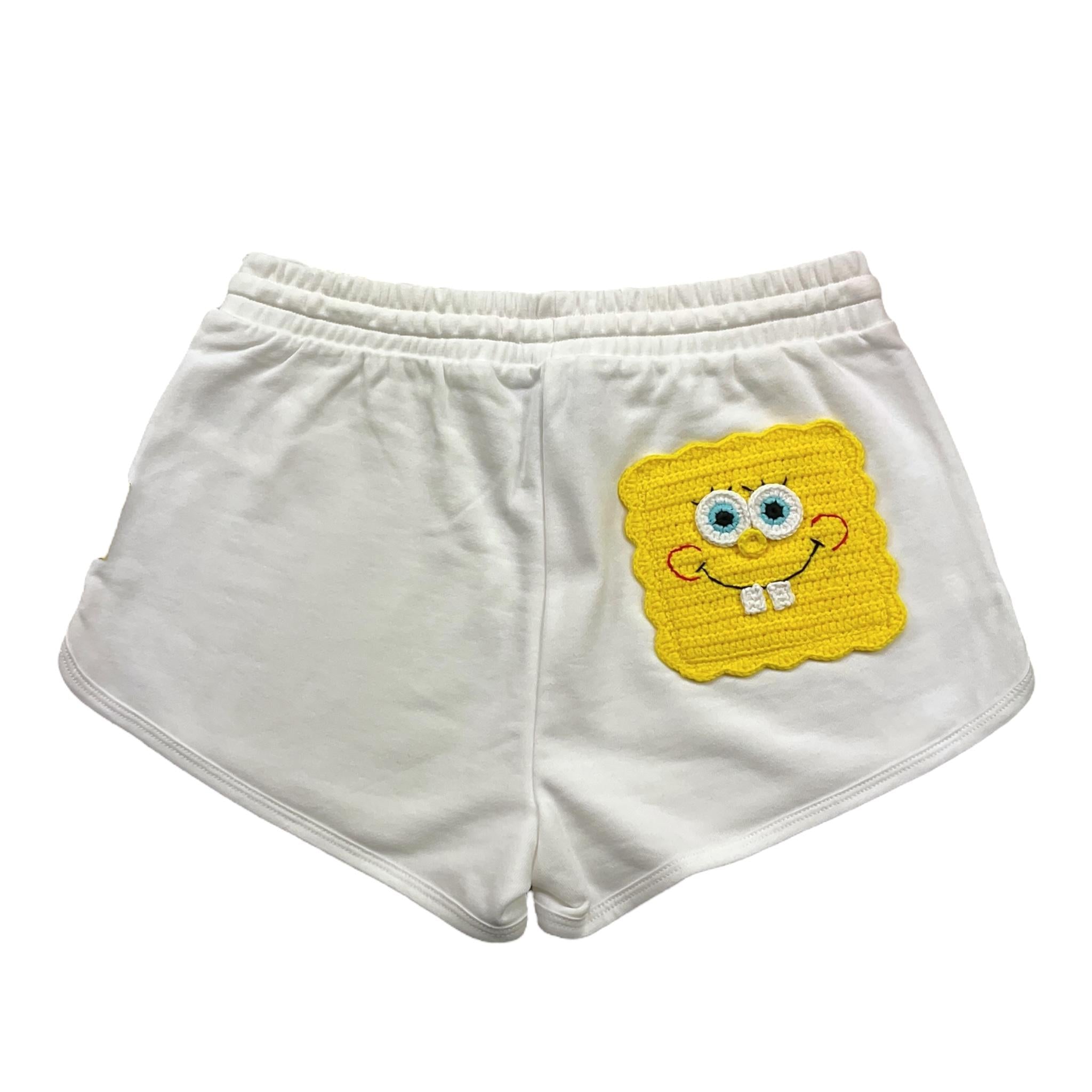 Stella Mccartney Short In Maglia Tinta Unita Stampa Spongebob per Bambina TW6F09 BIANCO STELLA McCARTNEY 