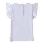 Mini Banda T-Shirt Girocollo Tinta Unita con Stampa per Neonata 0B318 BIANCO MINI BANDA 