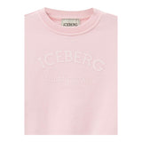 Iceberg Felpa Girocollo Tinta Unita con Logo per Bambina MFICE5151J ROSA ICEBERG 