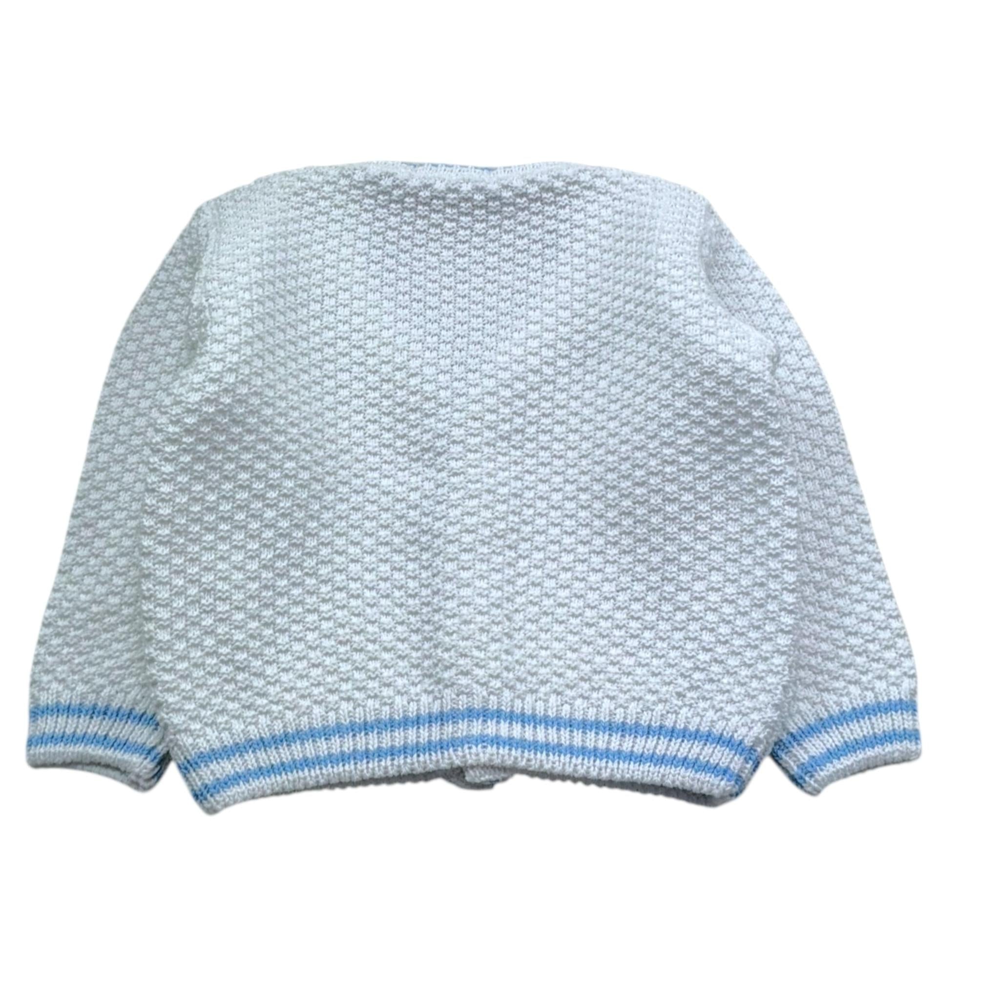 Manuel & Frank Cardigan Tinta Unita con Profili In Contrasto per Neonato DJEJ BIANCO MANUEL & FRANK 