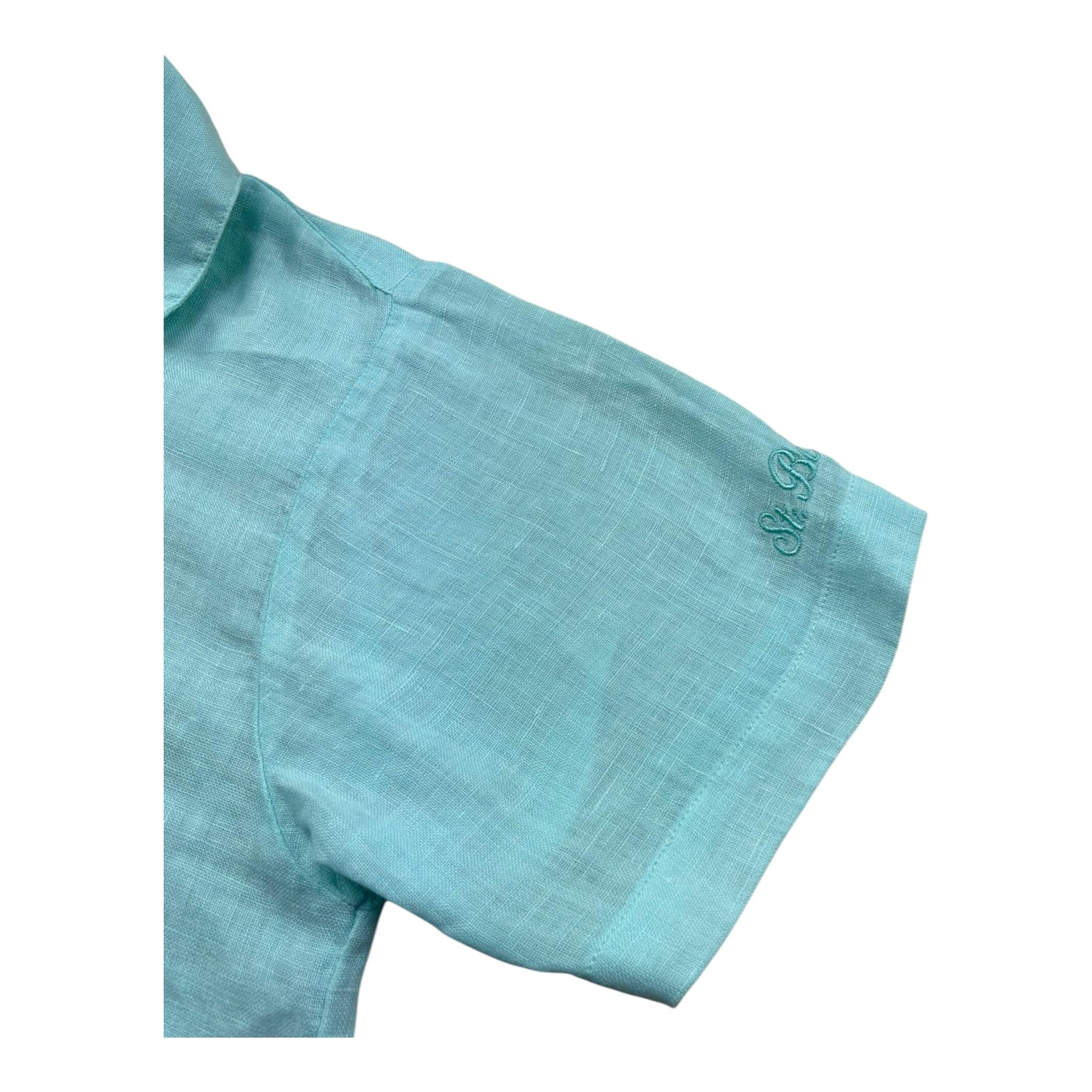 Saint Barth Camicia Mezza Manica Tinta Unita per Bambino 00859L AZZURRO SAINT BARTH 
