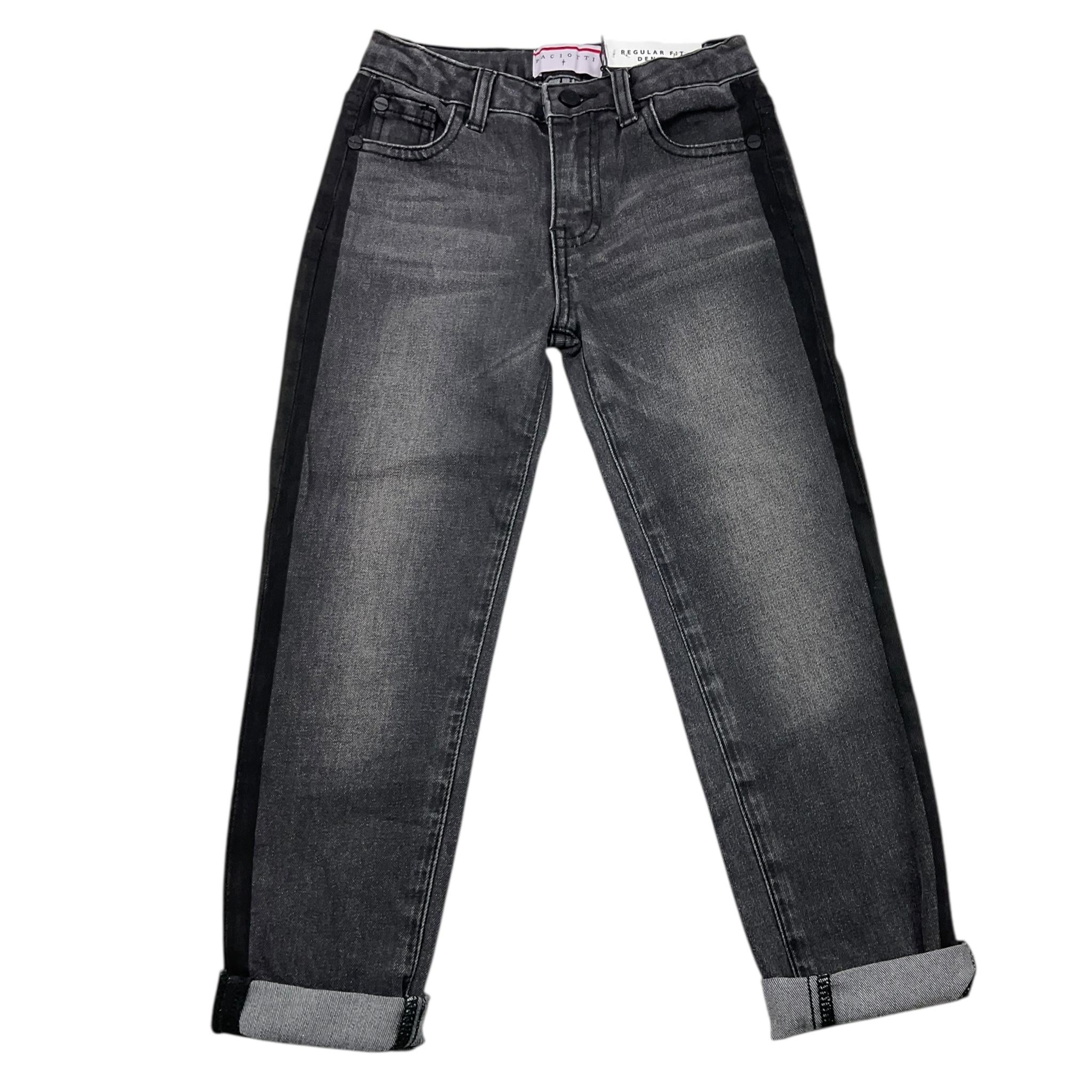 CESARE PACIOTTI jeans tinta unita con girovita regolabile Nero per Bambino PTP5361BXX NERO CESARE PACIOTTI 