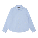 Emporio Armani Camicia Tinta Unita con Manica Lunga E Microfantasia per Neonato 3D4CJDN AZZURRO EMPORIO ARMANI 