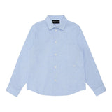 Emporio Armani Camicia Tinta Unita con Manica Lunga E Microfantasia per Neonato 3D4CJDN AZZURRO EMPORIO ARMANI 