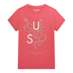 Guess T-Shirt Girocollo Tinta Unita con Stampa per Bambina J5RI15K6YW4 FUXIA GUESS 