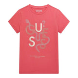 Guess T-Shirt Girocollo Tinta Unita con Stampa per Bambina J5RI15K6YW4 FUXIA GUESS 