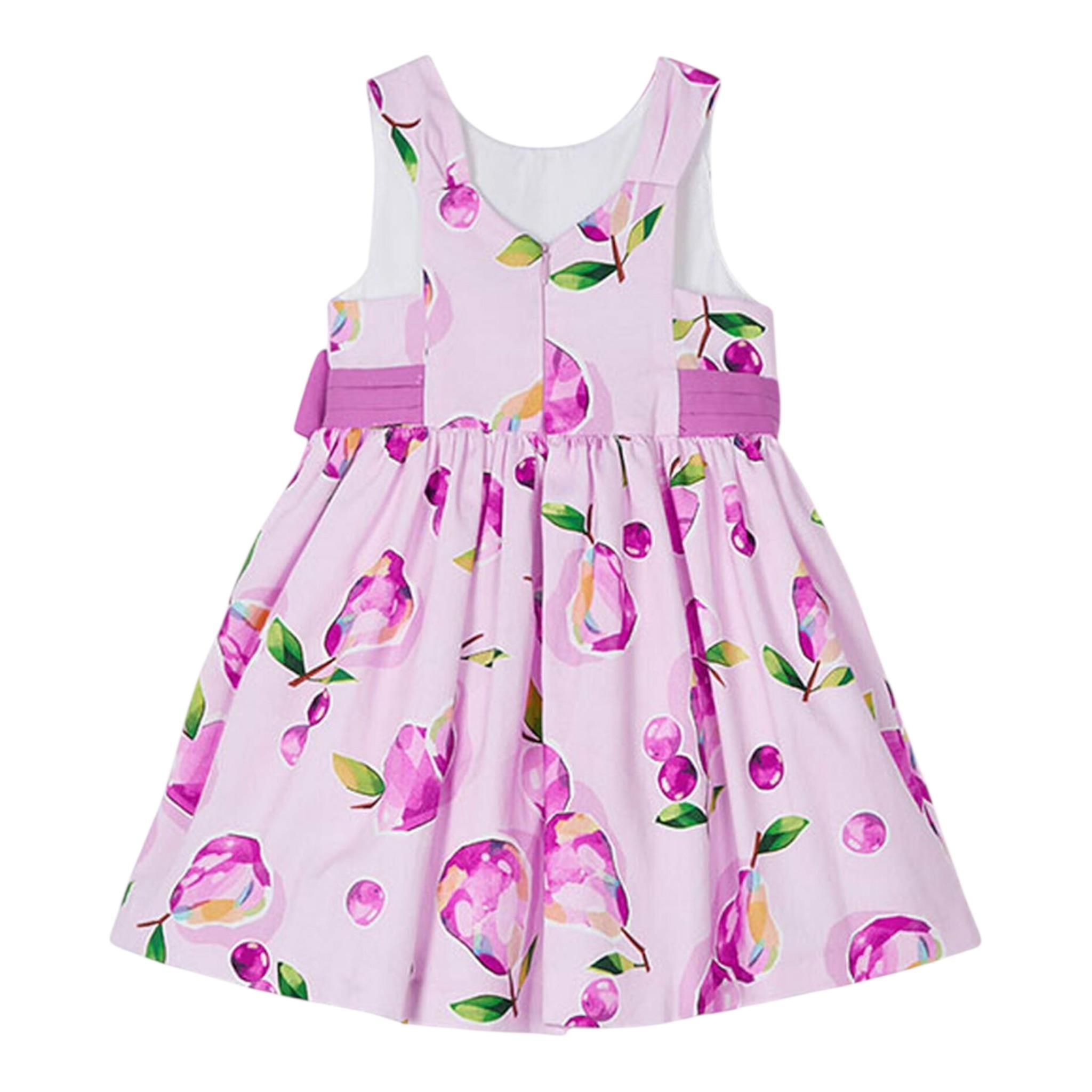 Mayoral Abito Giromanica tinta unita con Stampe Rosa per Bambina 3917 ROSA MAYORAL 