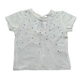 M+E' T-Shirt Girocollo Tinta Unita con Brillantini per Bambina UE1786J BIANCO M+E' 