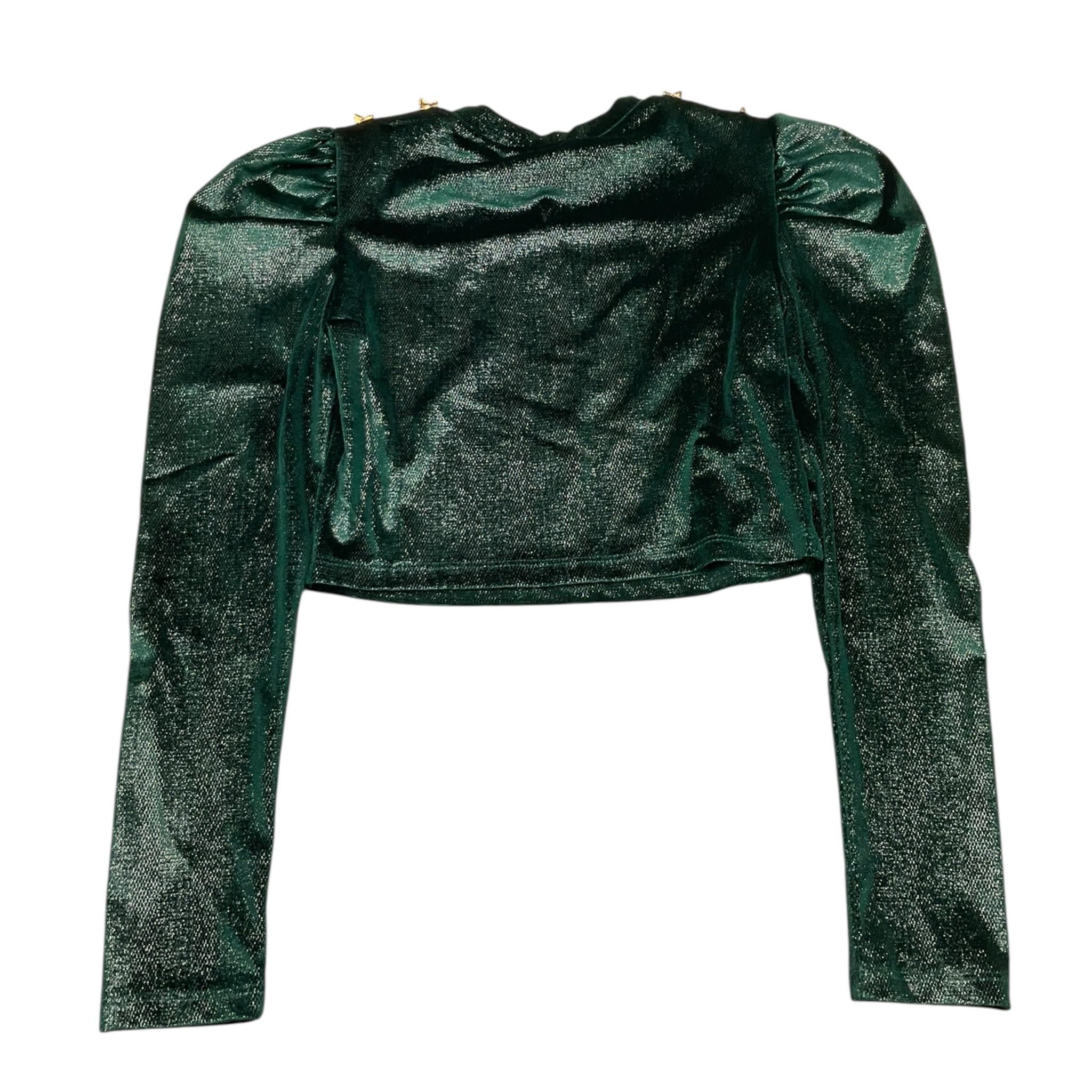 MARC ELLIS maglia girocollo tinta unita in velluto Verde per Bambina JMJTS00103 VERDE MARC ELLIS 