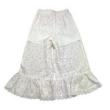 Twinset Pantalone Con Ricami Tinta Unita A Palazzo Bianco Per Bambina