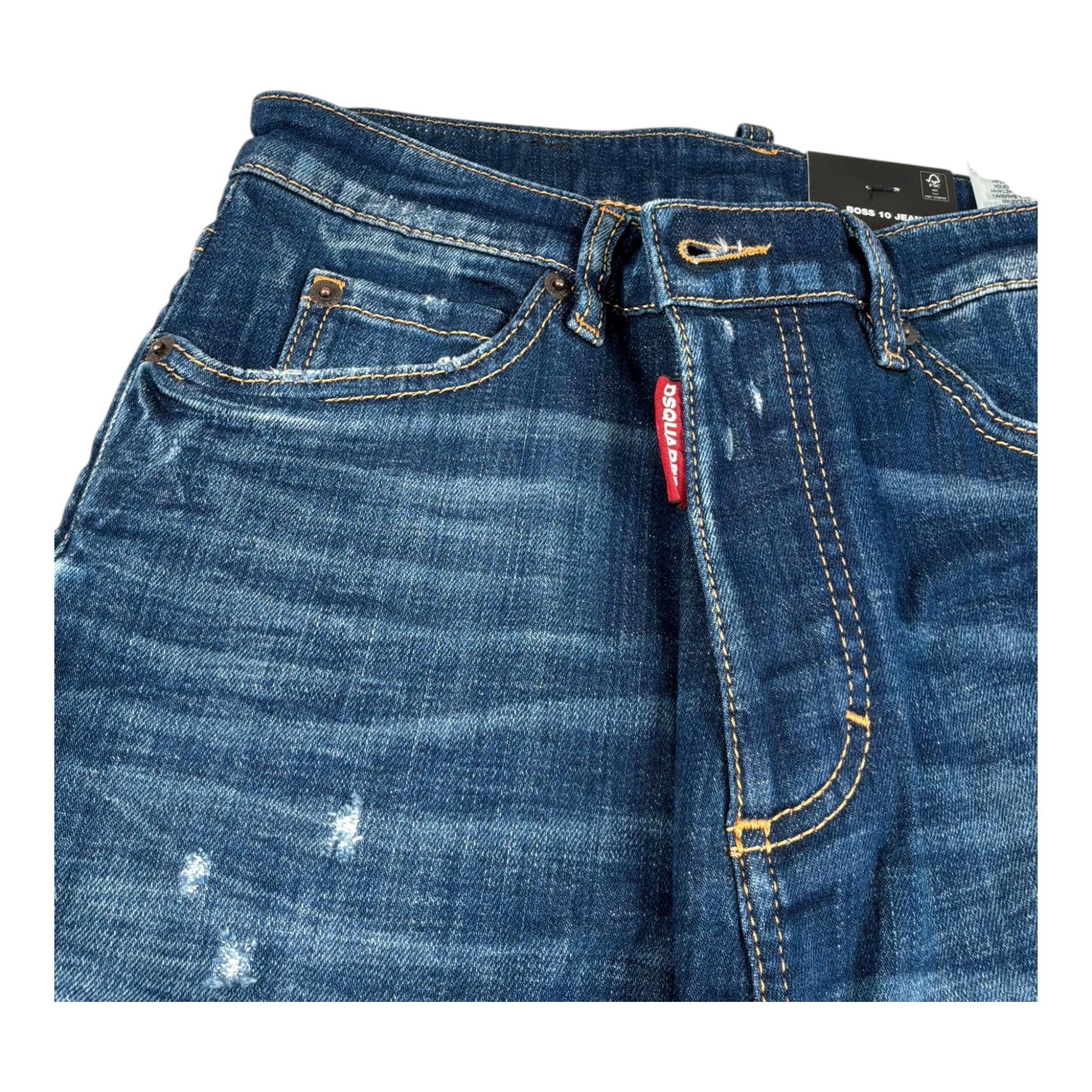Dsquared2 Jeans Tinta Unita con Tasche per Bambino DQ2241D BLU DSQUARED2 