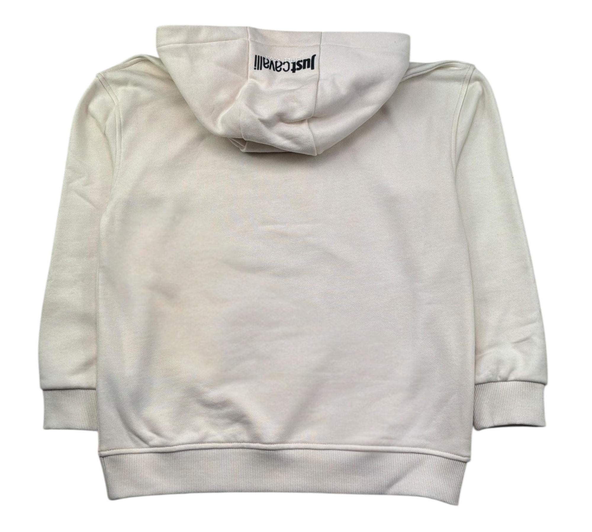 Just Cavalli Felpa Chiusa con Cappuccio Tinta Unita per Bambino JBP26115FE PANNA JUST CAVALLI 