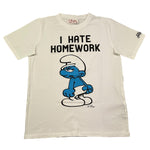 Saint Barth T-Shirt Girocollo Tinta Unita con Stampa Puffo per Bambino SMURF BIANCO SAINT BARTH 