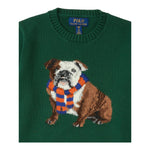 RALPH LAUREN maglia girocollo tinta unita con ricamo cane Verde per Neonato 320951156001 VERDE RALPH LAUREN 