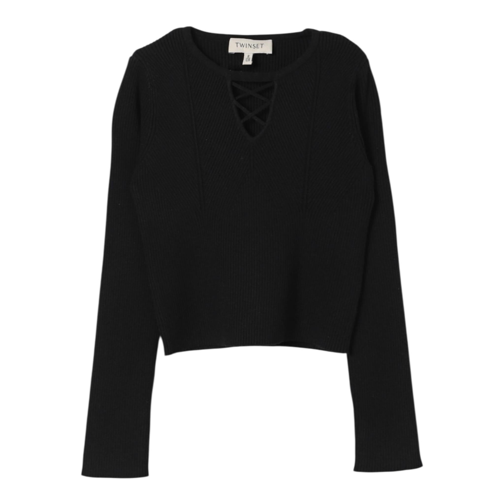 TWINSET shirt tinta unita con scollo Nero per Bambina 242GJ3191X NERO TWINSET 