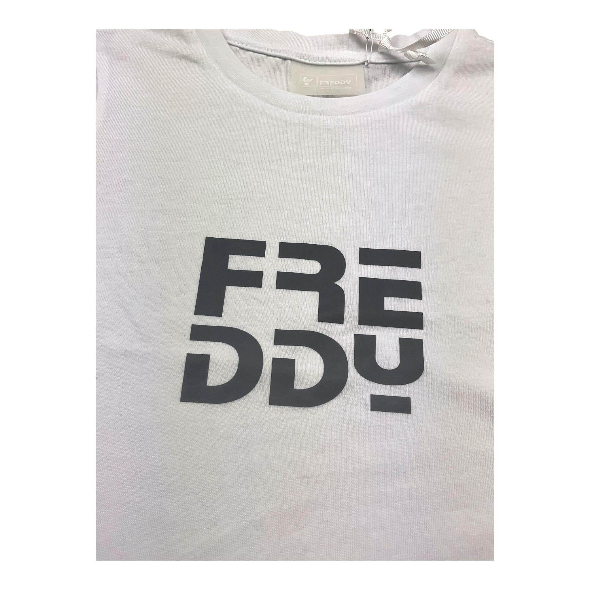 Freddy T-Shirt Girocollo Tinta Unita con Logo per Bambina FR1950 BIANCO FREDDY 