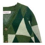TRUSSARDI cardigan tinta unita con rombi Verde per Neonato TIA25127CD VERDE TRUSSARDI 