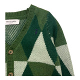 TRUSSARDI cardigan tinta unita con rombi Verde per Neonato TIA25127CD VERDE TRUSSARDI 
