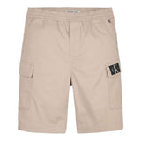 Calvin Klein Bermuda Tinta Unita con Elastico In Vita per Bambino IB0IB01608X BEIGE CALVIN KLEIN 