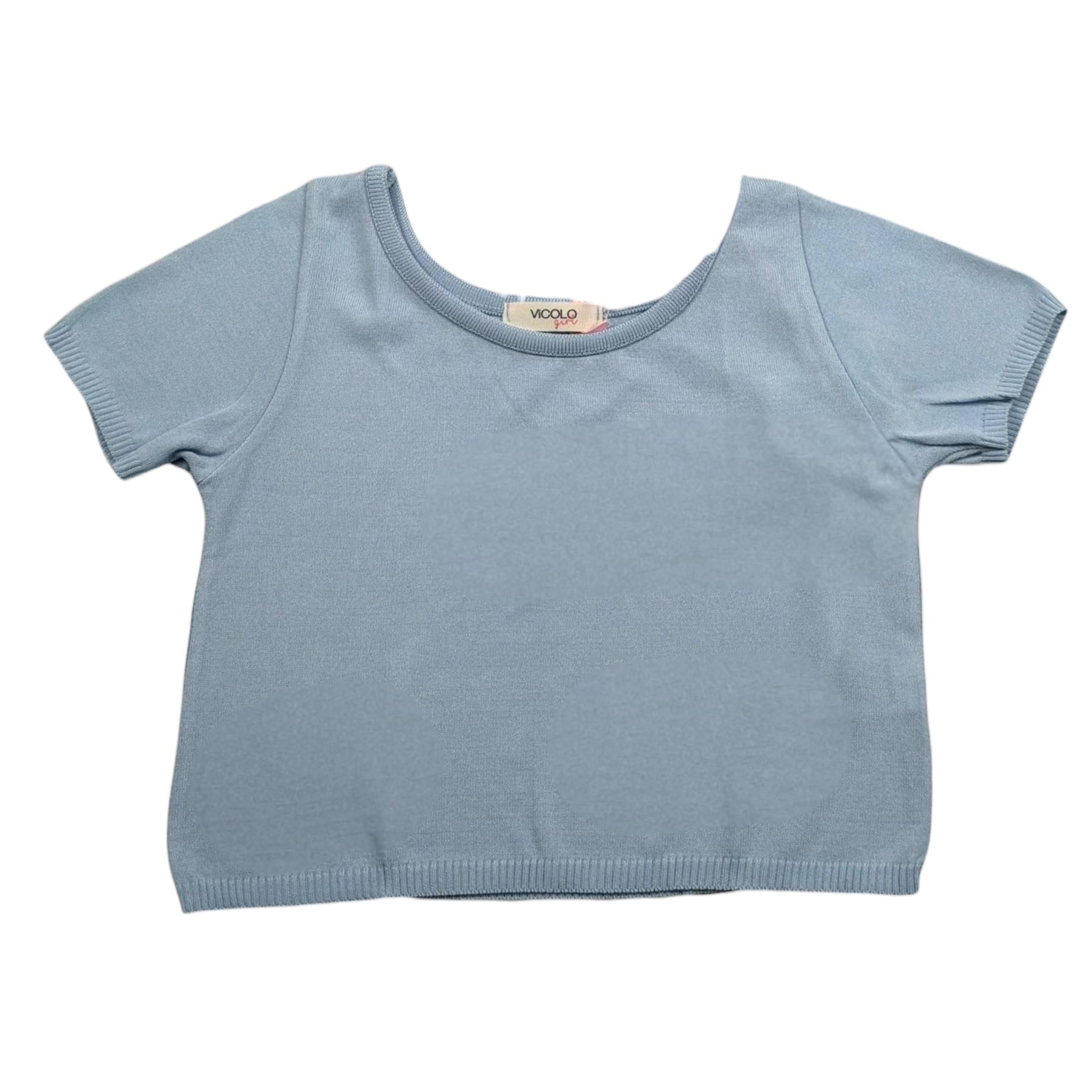 Vicolo T-Shirt Girocollo Tinta Unita per Bambina 3146WY00313 AZZURRO VICOLO 