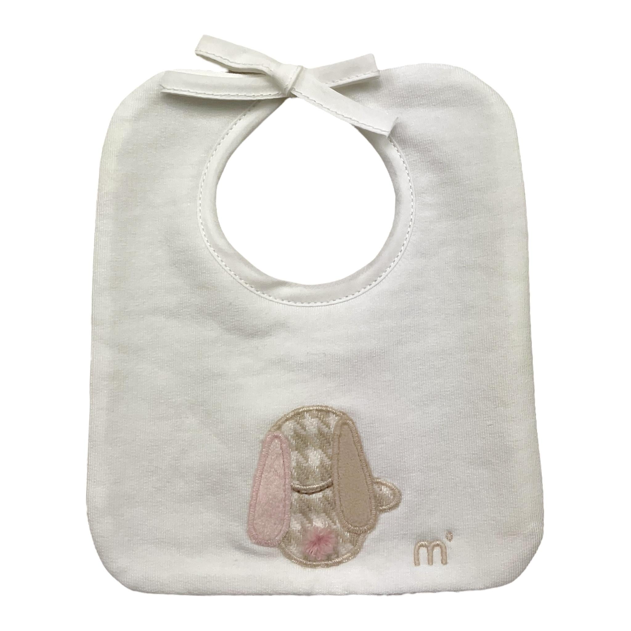 MARLU' bavetta tinta unita con stampa  Bianco per Neonata IB58BAVMF BIANCO MARLU' 