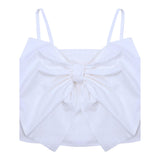 Vicolo Top Bretelline Tinta Unita con Fiocco per Bambina 3146TOP00317 BIANCO VICOLO 