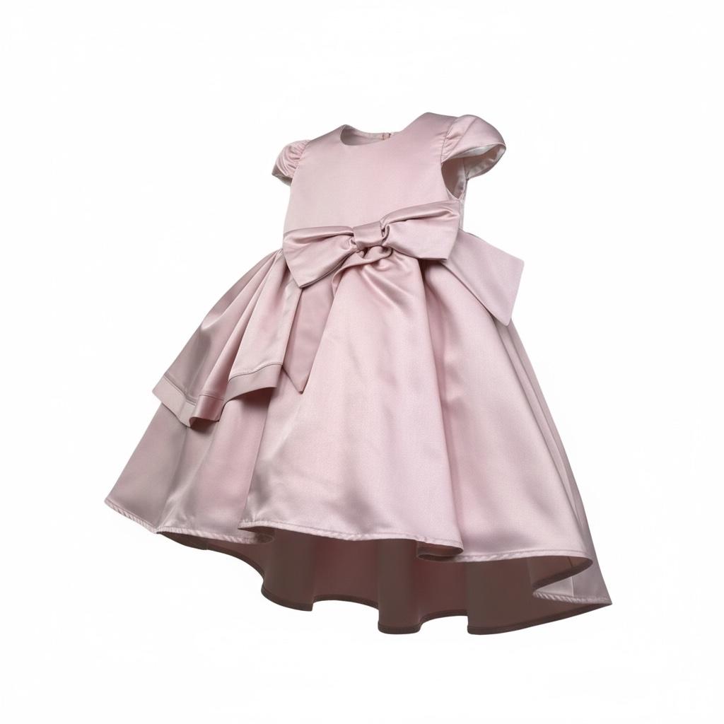 Meilisa Bai Abito Cerimonia Tinta Unita Mezza Manica per Bambina FL6268 ROSA MEILISA BAI 